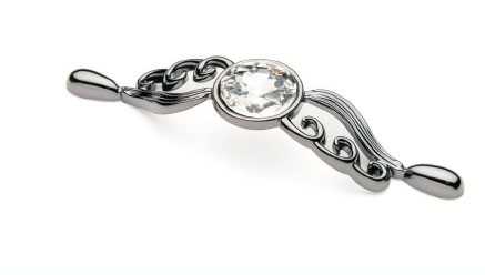 Мебельная ручка-скоба с камнем TL 15.10072-TL 15.10076, TL 15.10194